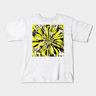 Dahlia Yellow and Black Kids T-Shirt